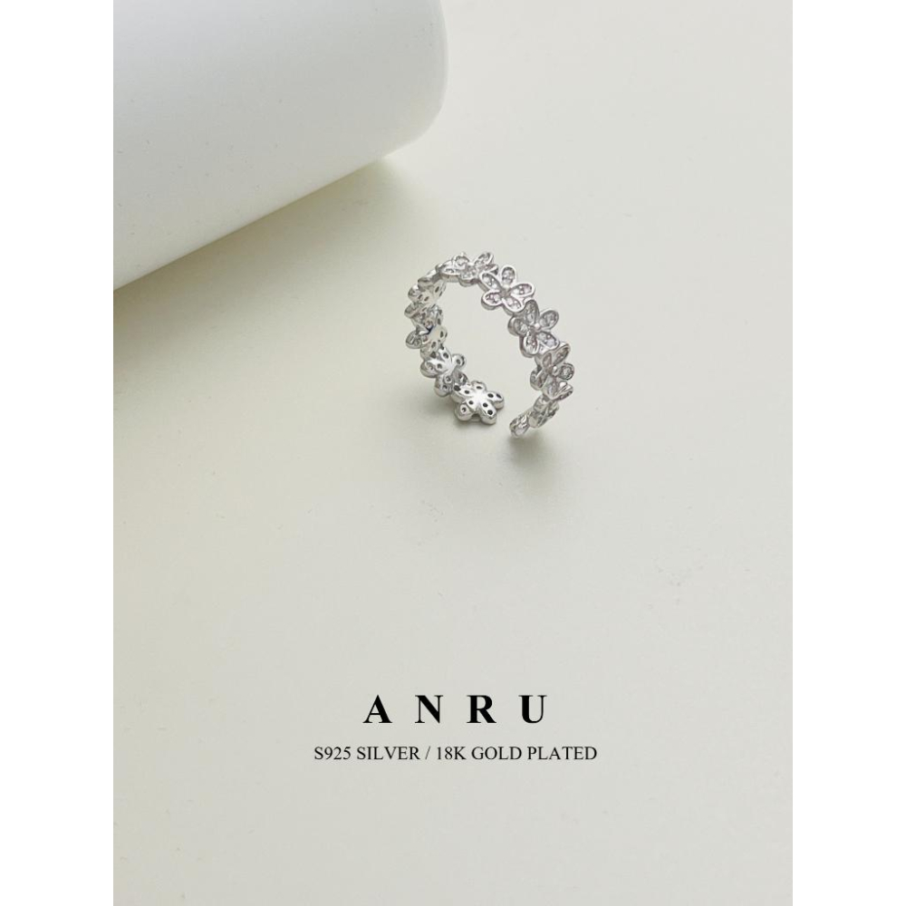 ｜ANRU 滿綻｜純銀鋯石戒指 ｜S925 純銀  銀色 鋯石 戒指 輕奢 x 優雅 x 質感-細節圖2