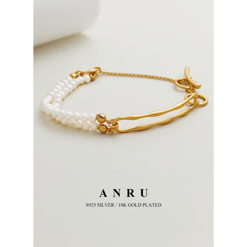 ｜ANRU 疊影｜純銀雙層珠珍手鍊｜S925 18K金色 天然珍珠 手鍊 手環 輕奢 x 優雅 x 質感-細節圖2