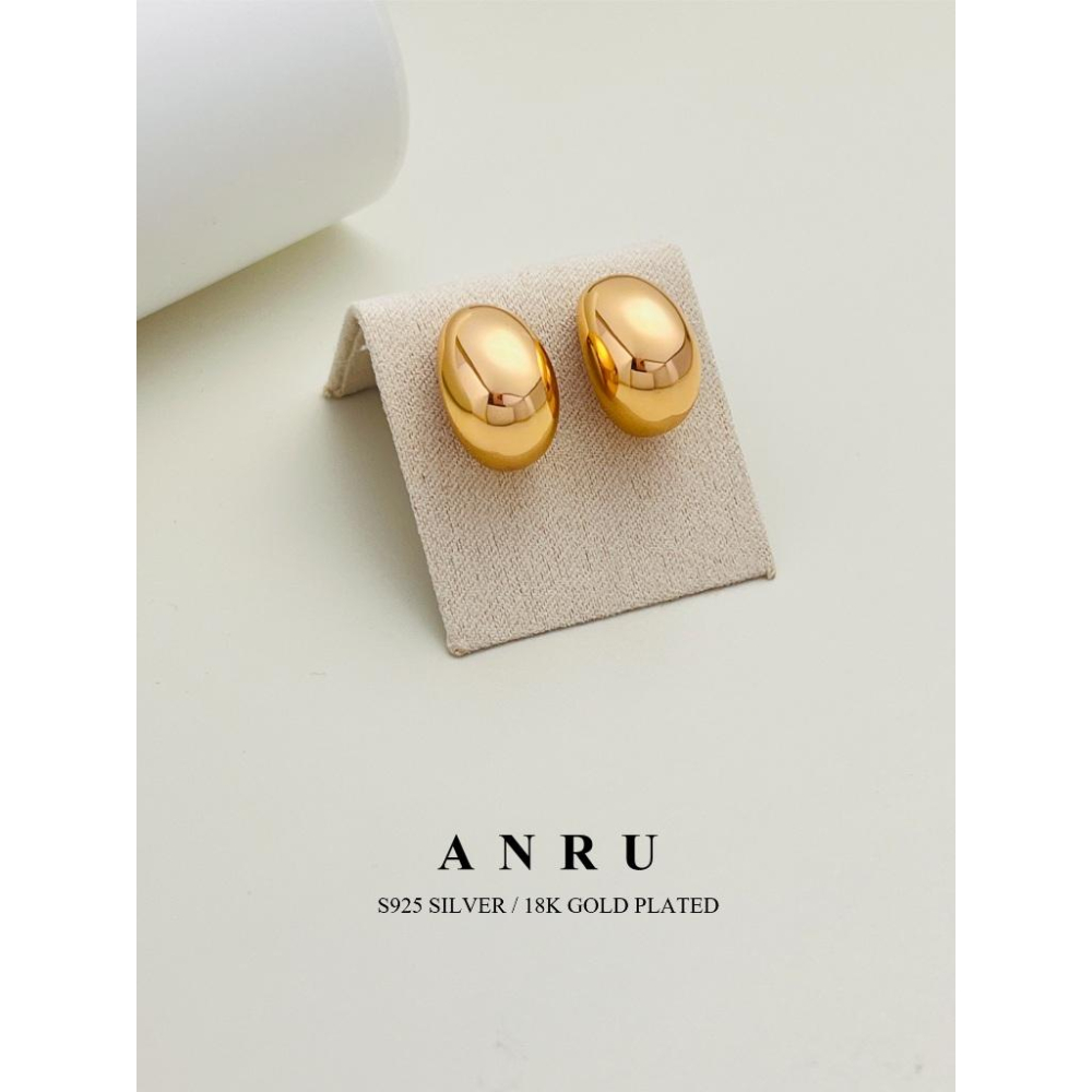 ｜ANRU 豆映｜純銀耳環 ｜S925 純銀 金豆 銀豆 水滴 耳環 輕奢 x 優雅 x 質感-細節圖2