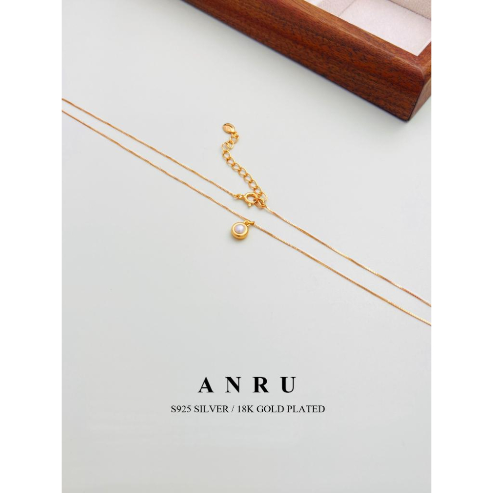 ｜ANRU 月米｜純銀珍珠項鍊 ｜S925 純銀 18K金 珍珠 項鍊   輕奢 x 優雅 x 質感-細節圖3
