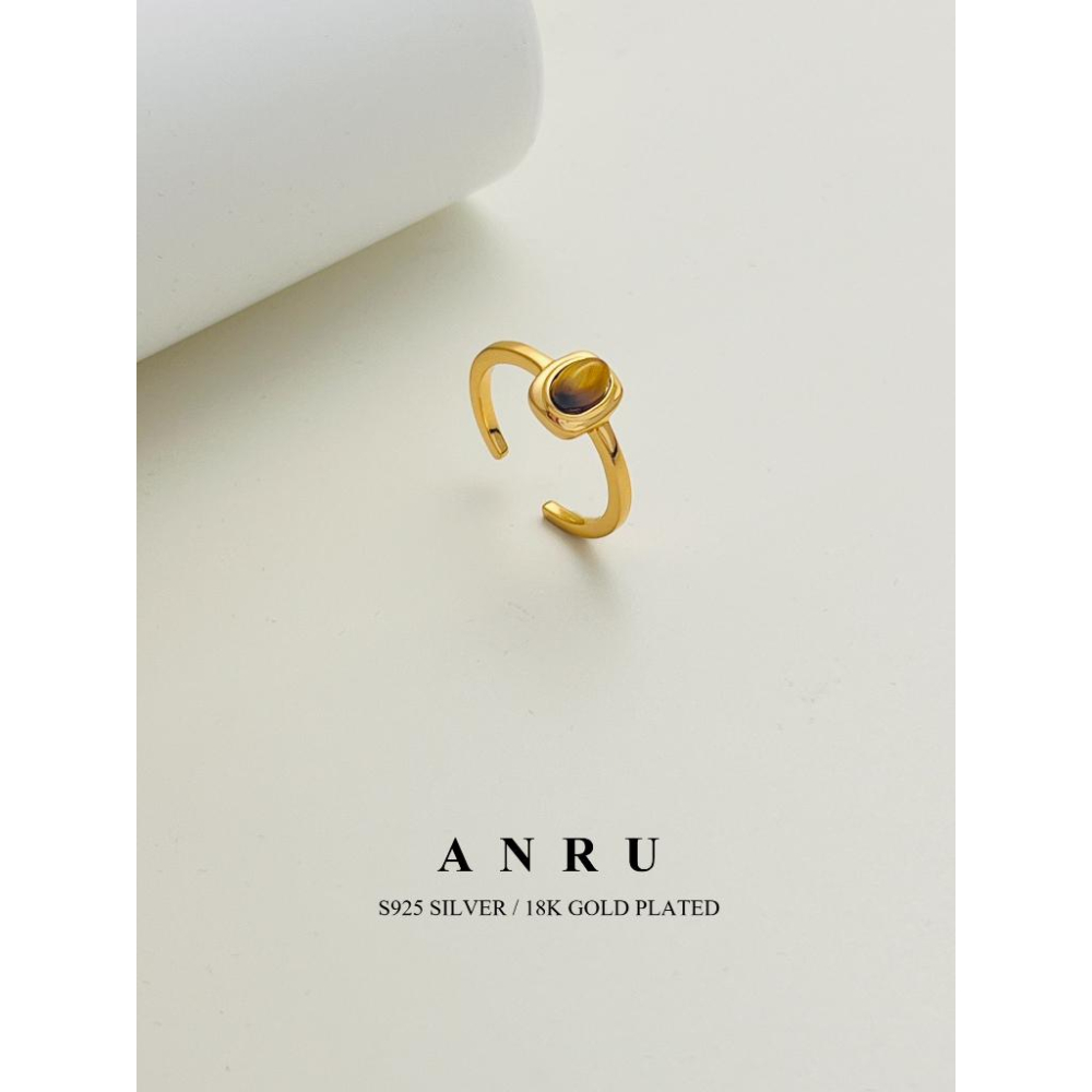 ｜ANRU 石耀｜純銀虎眼石戒指 ｜S925 純銀 18K金 金色 虎眼石 戒指 項鍊 輕奢 x 優雅 x 勇氣-細節圖2