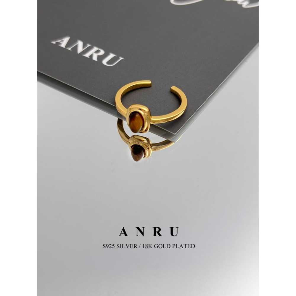 ｜ANRU 石耀｜純銀虎眼石戒指 ｜S925 純銀 18K金 金色 虎眼石 戒指 項鍊 輕奢 x 優雅 x 勇氣-細節圖3