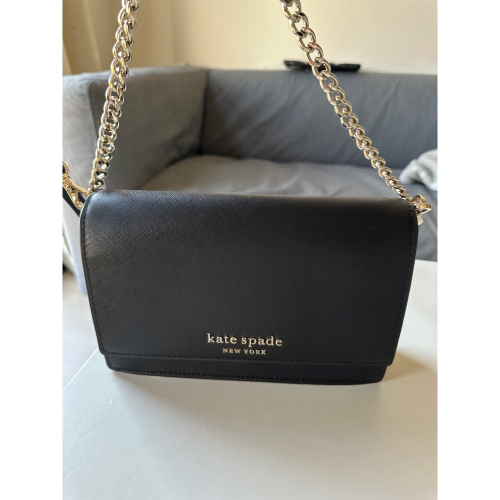 kate spade 黑色小方包 鏈條包 斜背包