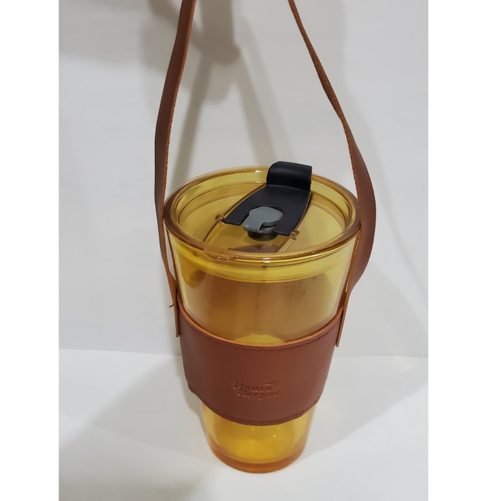 妙管家晶靚杯 玻璃隨行杯 480ml 含皮革杯套-細節圖2