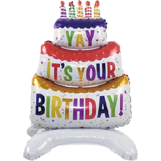 ★現貨-台灣★4D站立氣球 蛋糕氣球 生日蛋糕 派對氣球 ktv佈置 慶生 自行站立氣球 活動 周歲 抓週 粉色 藍色-規格圖9