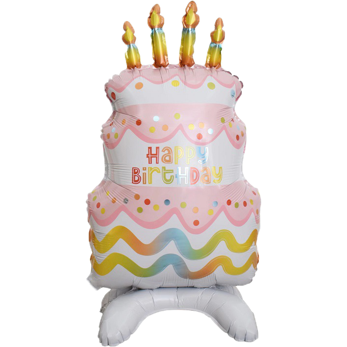 ★現貨-台灣★4D站立氣球 蛋糕氣球 生日蛋糕 派對氣球 ktv佈置 慶生 自行站立氣球 活動 周歲 抓週 粉色 藍色-規格圖9