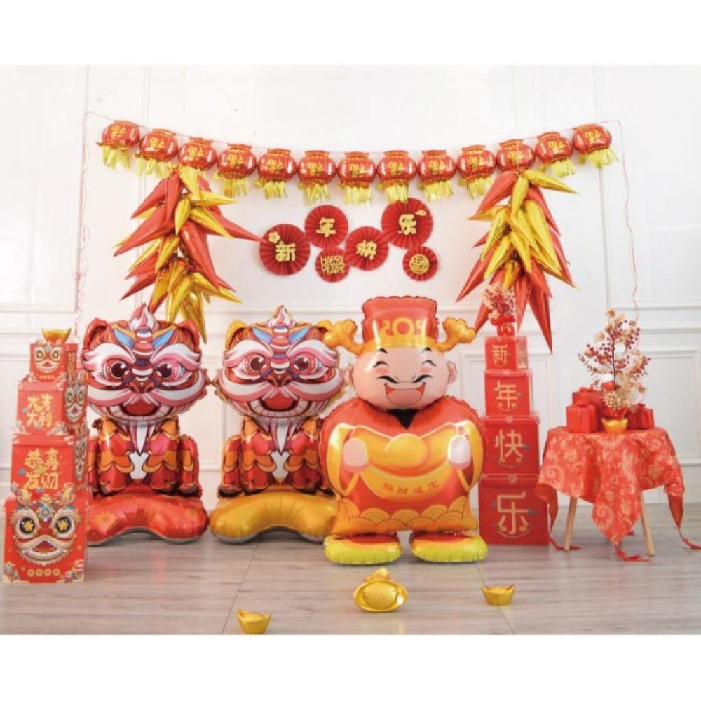 ★現貨-台灣★4D新年氣球 新年 2024 龍年 過年 佈置 節慶 派對 財神爺 醒獅 新年飯店佈置 除夕夜 新年裝飾-細節圖9