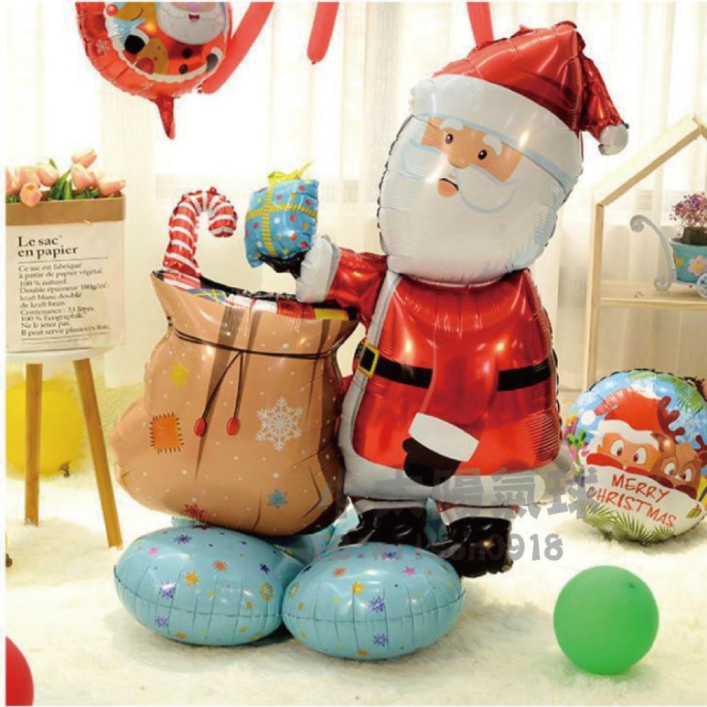 ★現貨-台灣★站立聖誕氣球 鋁箔氣球 大型聖誕節 耶誕節布置 聖誕樹 雪人 聖誕老公公 耶誕節佈置 馴鹿 裝飾 拍照區-細節圖2
