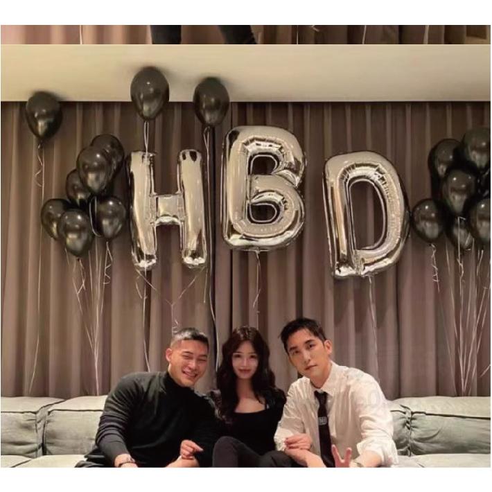 ★現貨-台灣★ HBD生日字母氣球 16吋32吋英文字母 佈置 慶生 派對 慶生 KTV 金色 黑色 銀色 玫瑰金 布置-細節圖2