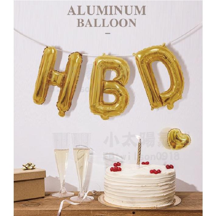 ★現貨-台灣★ HBD生日字母氣球 16吋32吋英文字母 佈置 慶生 派對 慶生 KTV 金色 黑色 銀色 玫瑰金 布置-細節圖4