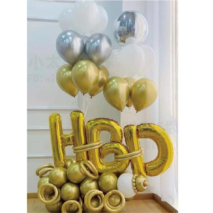 ★現貨-台灣★ HBD生日字母氣球 16吋32吋英文字母 佈置 慶生 派對 慶生 KTV 金色 黑色 銀色 玫瑰金 布置-細節圖5