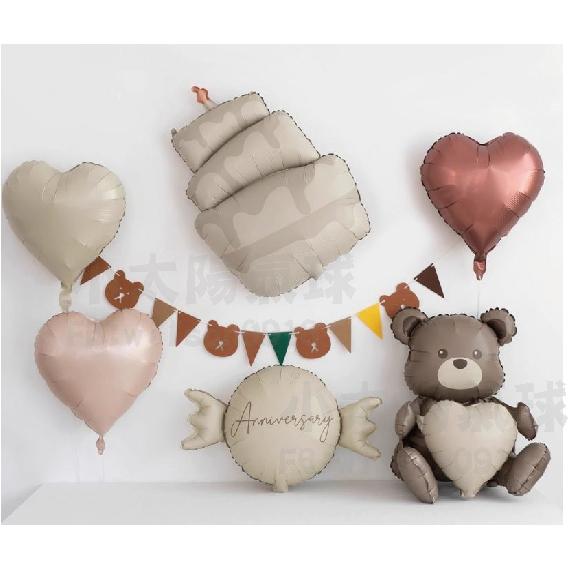 ★現貨-台灣★奶茶色氣球 磨砂色 北極熊 焦糖色 飛機 彩虹 奶油白色氣球 生日拍照道具 生日背景 生日佈置 韓國ins-細節圖7