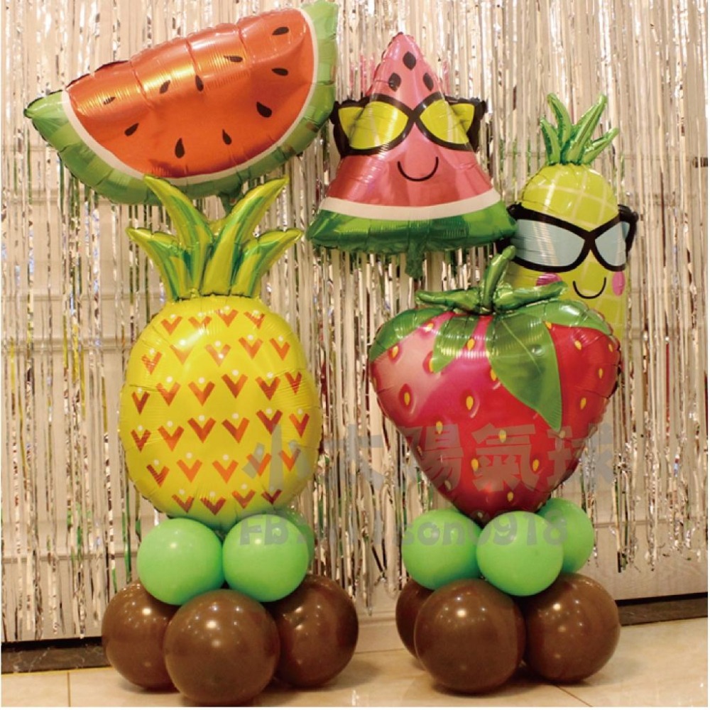 ★現貨-台灣★草莓氣球 氣球 4D 水果氣球 數字1 生日佈置 站立氣球 夏天佈置 水果攤氣球佈置 開幕佈置 水果店-細節圖2