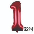 32吋紅色數字1