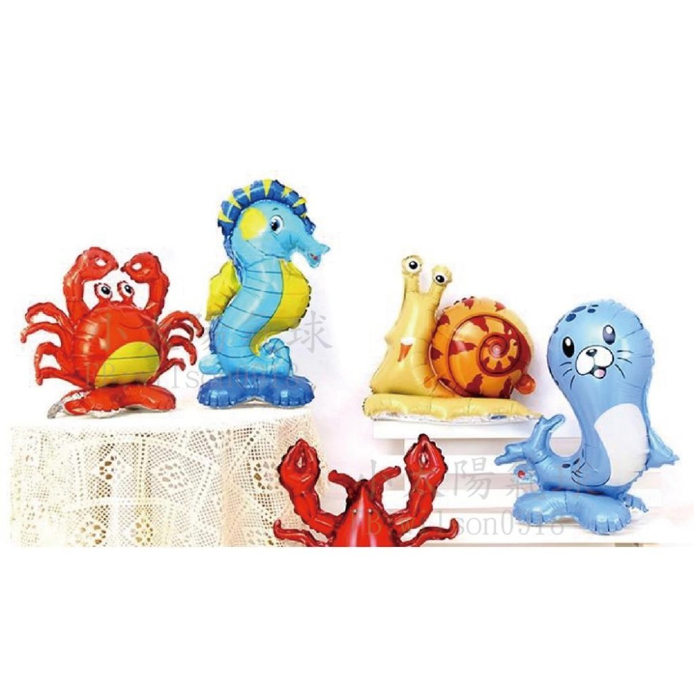 ★現貨-台灣★4D站立氣球 4D氣球 海洋 龍蝦 螃蟹 章魚 海豚 海馬 海報 海龜 畢業 生日佈置 高雄氣球店-細節圖6