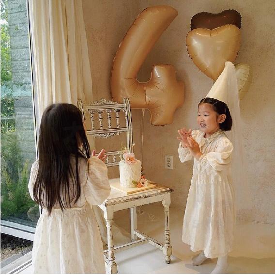 ★現貨-台灣★奶油色 焦糖色 奶茶色 愛心氣球 鋁箔星星 森林系布置 韓風 咖啡色 杏仁色 白色 氣球布置 咖費色拉旗-細節圖7