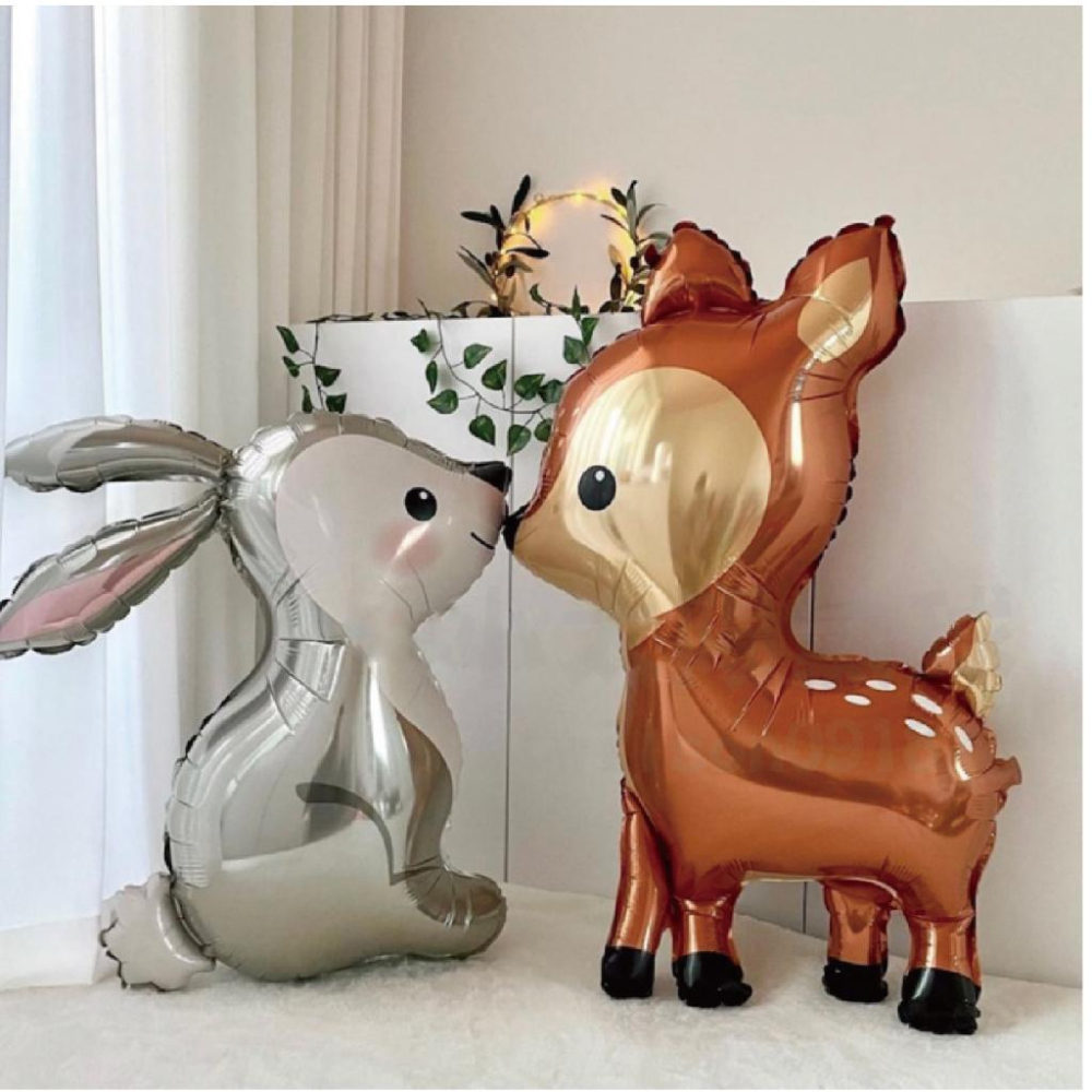 ★現貨-台灣★ 鹿氣球 梅花鹿 小路 聖誕節 聖誕鹿 禮物 4D站立氣球 焦糖色 可可色 奶油色 佈置 生日 動物 馴鹿-細節圖3