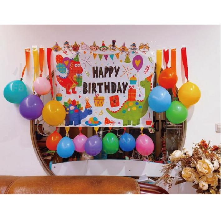 ★現貨-台灣★生日掛布 生日背景布 掛旗 Party 生日布景 生日背景牆 生日佈置 野餐露營 派對裝飾 週歲慶生 恐龍-細節圖8