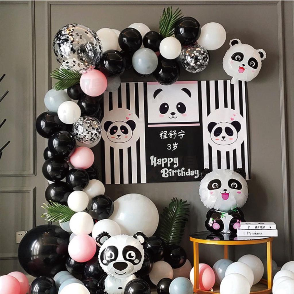 ★現貨-台灣★熊貓氣球 動物氣球 生日氣球 慶生 派對 貓熊氣球 生日佈置 布置 氣球禮物 生日禮物 活動佈置 黑色白色-細節圖6