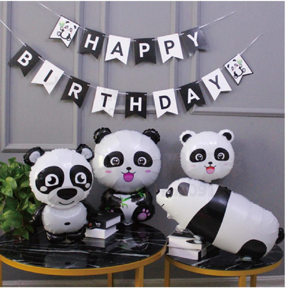 ★現貨-台灣★熊貓氣球 動物氣球 生日氣球 慶生 派對 貓熊氣球 生日佈置 布置 氣球禮物 生日禮物 活動佈置 黑色白色-細節圖7