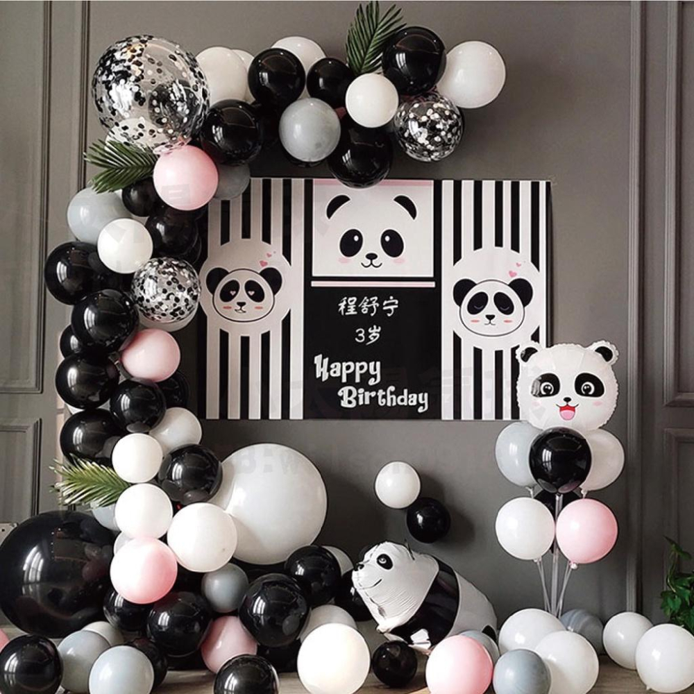 ★現貨-台灣★熊貓氣球 動物氣球 生日氣球 慶生 派對 貓熊氣球 生日佈置 布置 氣球禮物 生日禮物 活動佈置 黑色白色-細節圖8