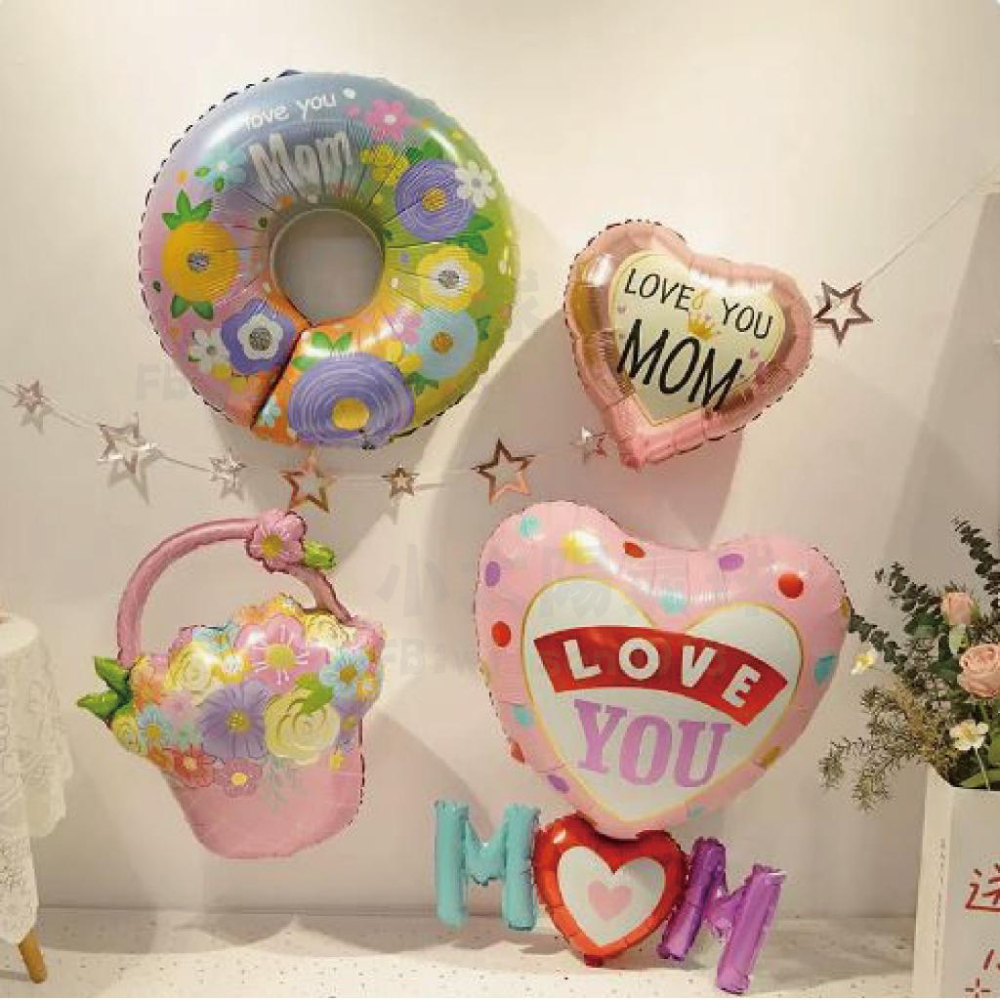 ★現貨-台灣★母親節氣球 氣球玫瑰 MOM 母親節佈置 母親節聚餐佈置 氣球派對 康乃馨氣球 花束氣球 花朵 粉色 花籃-細節圖7