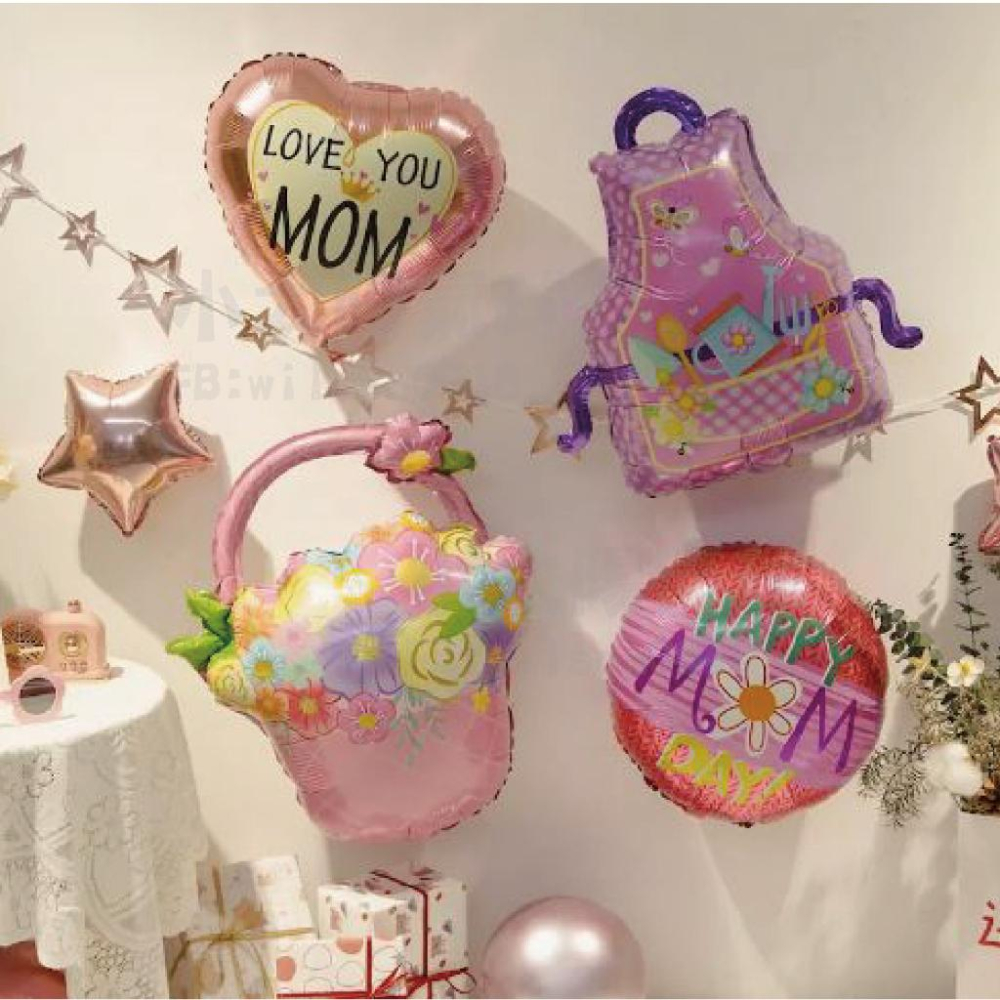 ★現貨-台灣★母親節氣球 氣球玫瑰 MOM 母親節佈置 母親節聚餐佈置 氣球派對 康乃馨氣球 花束氣球 花朵 粉色 花籃-細節圖9