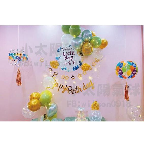 ★現貨-台灣★4D生日圓球 22吋 正圓 立體氣球 生日佈置 氣球布置 抓週 周歲 小雛菊 透明圓球 網美照 網紅背景-細節圖8