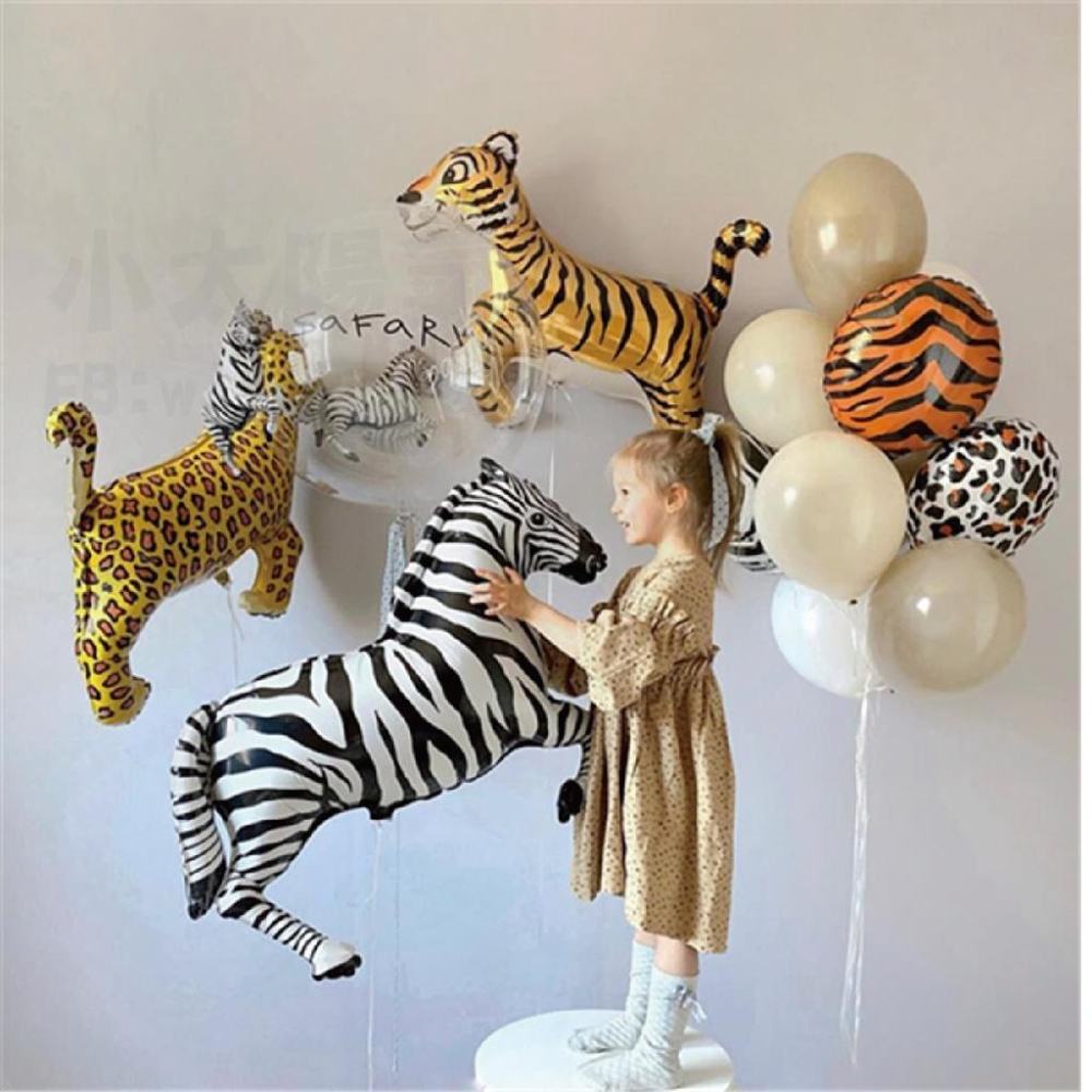 ★現貨-台灣★/斑馬氣球 氣球布置 幼兒園佈置  動物 鋁箔氣球 派對 慶生 生日氣球 金色氣球 黑色氣球 白色氣球-細節圖4