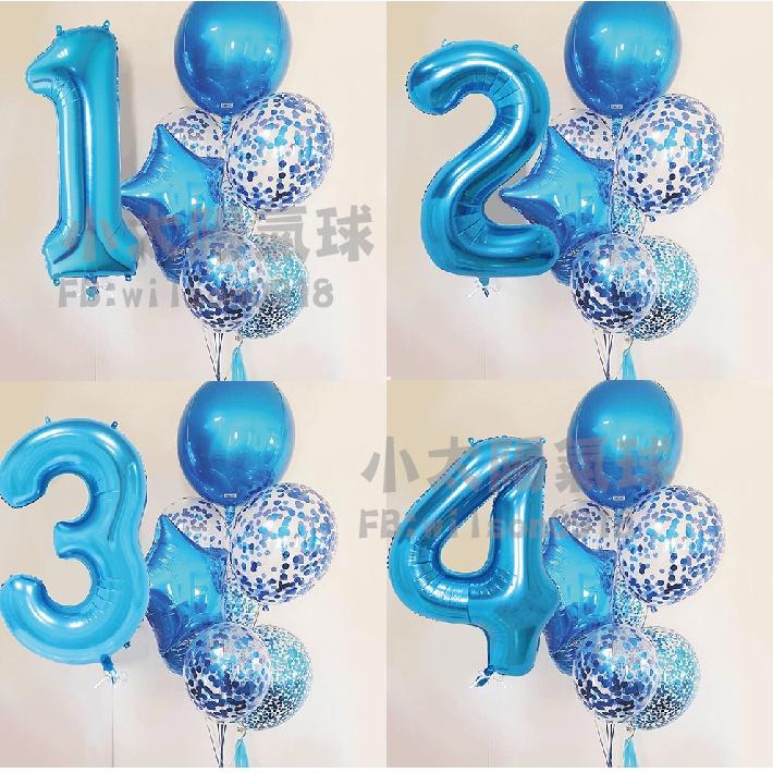 ★現貨-台灣★藍色數字氣球  16 32 40吋 數字氣球 美版 生日氣球 氣球 布置 生日 歲數氣球 網美 網紅-細節圖4