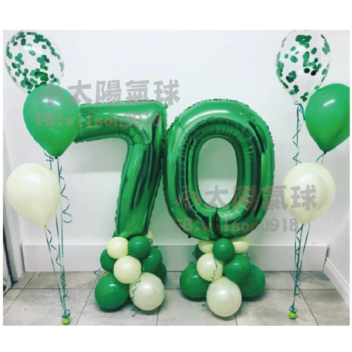 ★現貨-台灣★綠色數字氣球  16 32 40吋 數字氣球 恐龍 美版 生日氣球 氣球 布置 生日 歲數氣球 南生生日-細節圖2