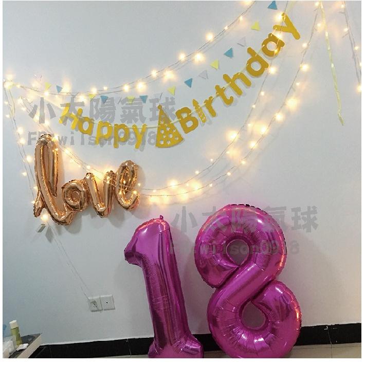 ★現貨-台灣★粉色數字氣球  16 32 40吋 數字氣球 桃色 美版 生日氣球 氣球 布置 生日 歲數氣球 網美 網紅-細節圖3