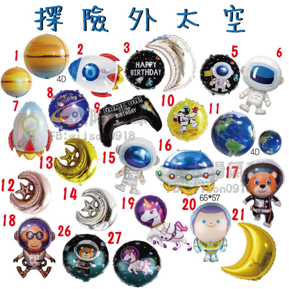 ★現貨-台灣★太空氣球2 火箭氣球 宇宙 飛碟 生日氣球 遊戲 太空船 飛碟 外星人 月亮 星空 衛星 4D 站立氣球-細節圖2