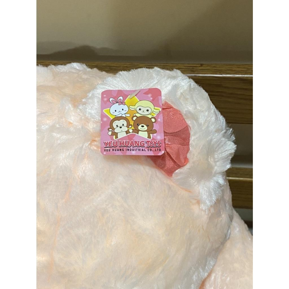 (全新吊牌未剪) 80cm高熊抱愛心大玩偶 交換禮物 熊玩偶 粉紅小熊 毛絨絨心形 抱枕 玫瑰花愛心 婚禮布置-細節圖4