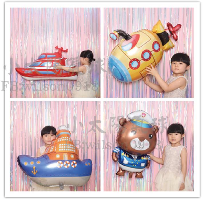 ★現貨-台灣★/海洋小鋁箔氣球/潛水體/氣球/佈置/生日/抓周/遊艇/快艇/水手/企鵝/熊/海洋/郵輪/船/輪船/船長-細節圖8