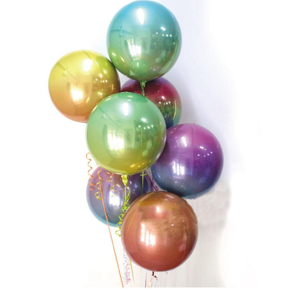 ★現貨-台灣★D圓球/22吋/漸變色/獨角彩色/生日佈置/氣球/馬卡龍/金屬色/彩色/婚禮佈置/婚拍氣球/周歲/金色-細節圖6