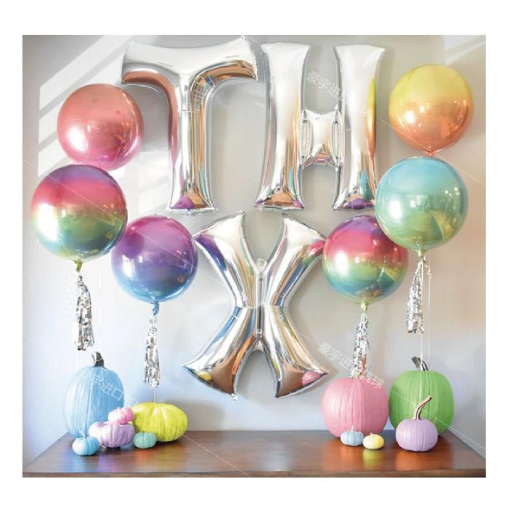 ★現貨-台灣★D圓球/22吋/漸變色/獨角彩色/生日佈置/氣球/馬卡龍/金屬色/彩色/婚禮佈置/婚拍氣球/周歲/金色-細節圖9