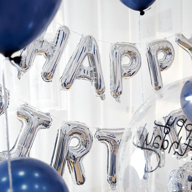 ★現貨-台灣★夜光藍生日佈置/12吋/佈置/生日佈置/周歲佈置/氣球/抓週/女寶/派對用品/慶生用品/寶寶/裝飾/彩色-細節圖6