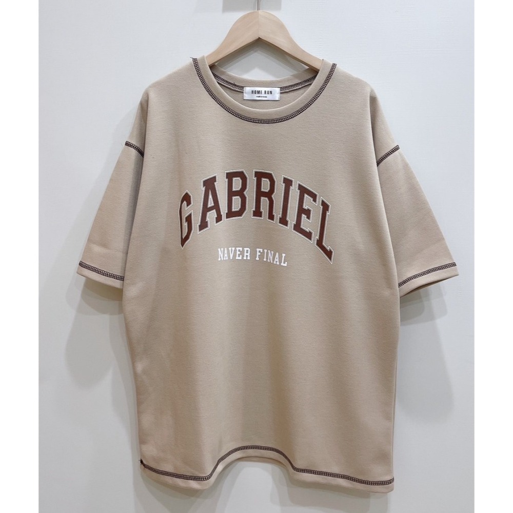 S.C優衣館 正韓 字母 車線配色 圓領T 短袖上衣 中性 休閒風 落肩 修飾 韓國 東大門 必備款 情侶款 現貨女裝-細節圖6