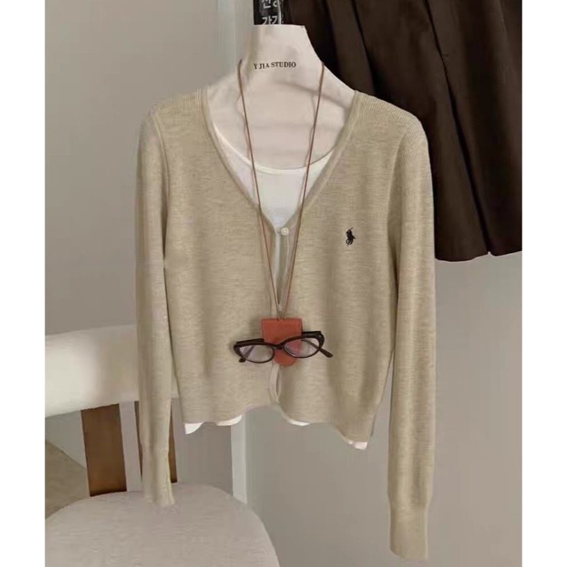 S.C 優衣館 秋冬新款 韓版 假二件 針織上衣 釦可開 上班族必備款 新鮮人穿搭 氣質女孩 圓領 長袖 現貨女裝-細節圖5