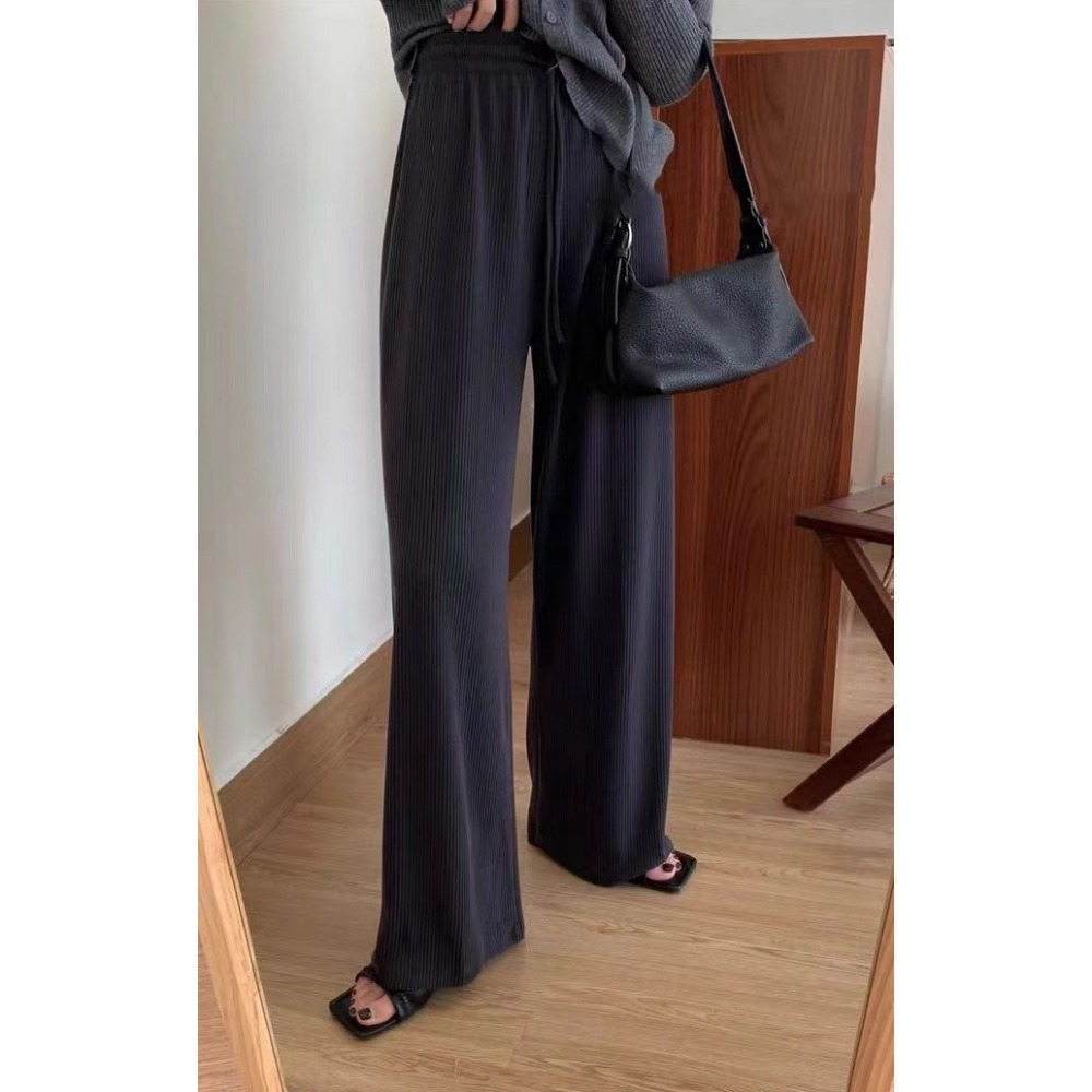 S.C 優衣館 秋冬新款 韓版 藏肉肉 綁帶 寬褲 顯瘦款 素色 基本款 現貨 彈性腰圍 休閒 上班族必備 現貨女裝-規格圖7