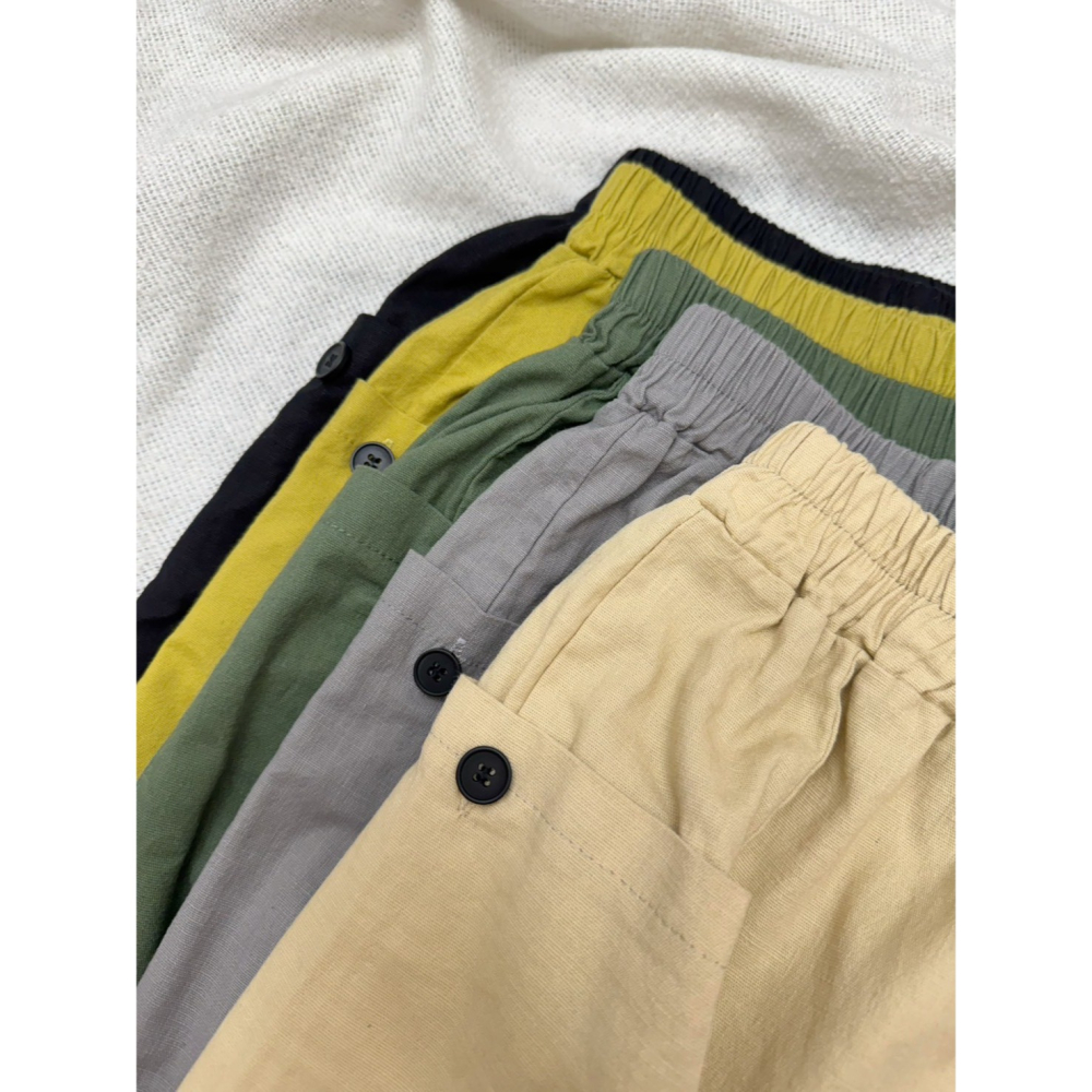 S.C優衣館 夏季必備 棉麻短褲 彈性腰圍 多色可選 舒適好穿 修飾腿型 短褲 涼爽 女短褲 休閒褲 現貨 女裝-細節圖4