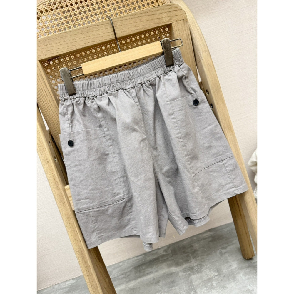 S.C優衣館 夏季必備 棉麻短褲 彈性腰圍 多色可選 舒適好穿 修飾腿型 短褲 涼爽 女短褲 休閒褲 現貨 女裝-細節圖6