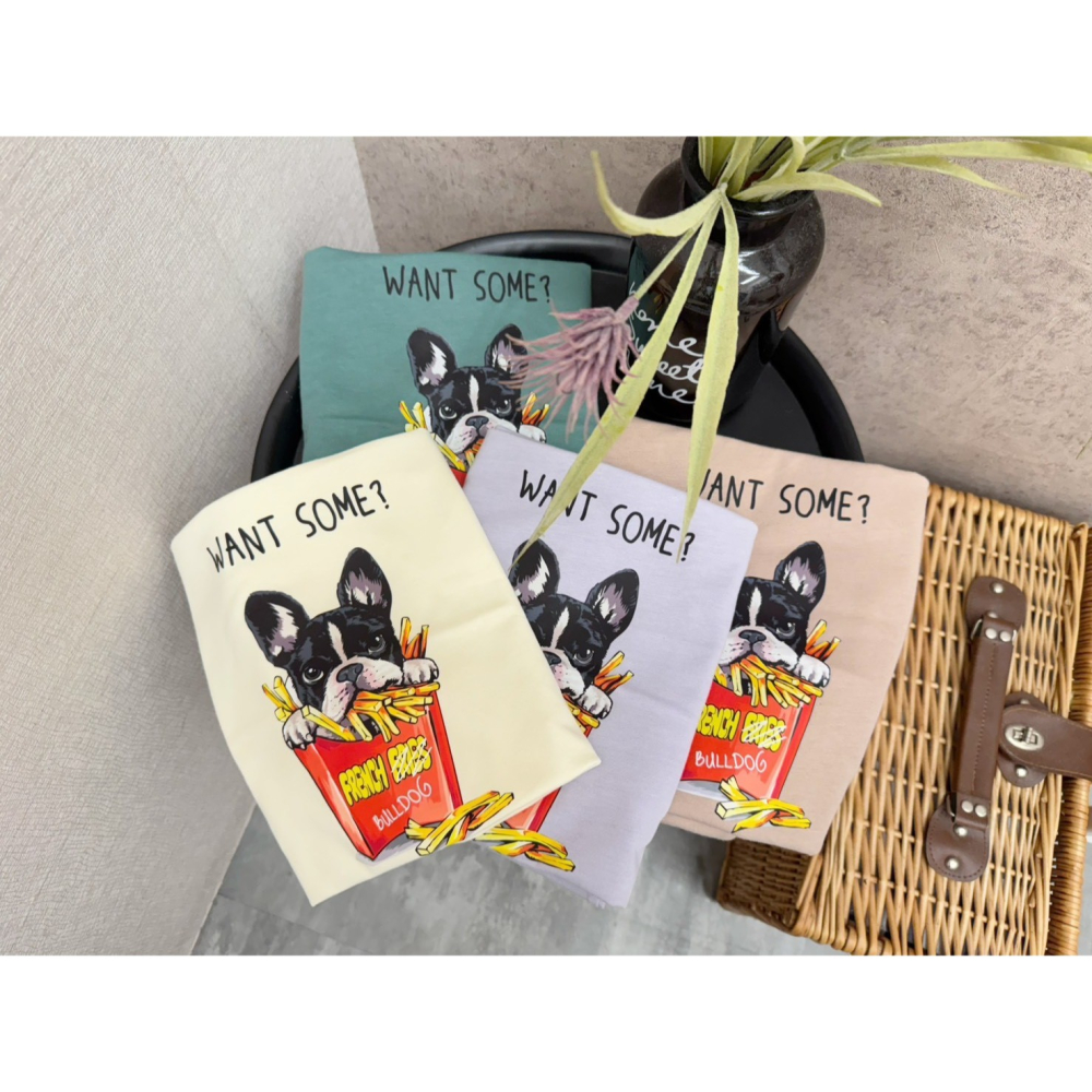 S.C優衣館 夏日必備款 小鬥牛 趣味圖樣 圓領背心 波士頓梗 薯條圖樣 休閒百搭 圓領 背心 女上衣 現貨 女裝-細節圖7