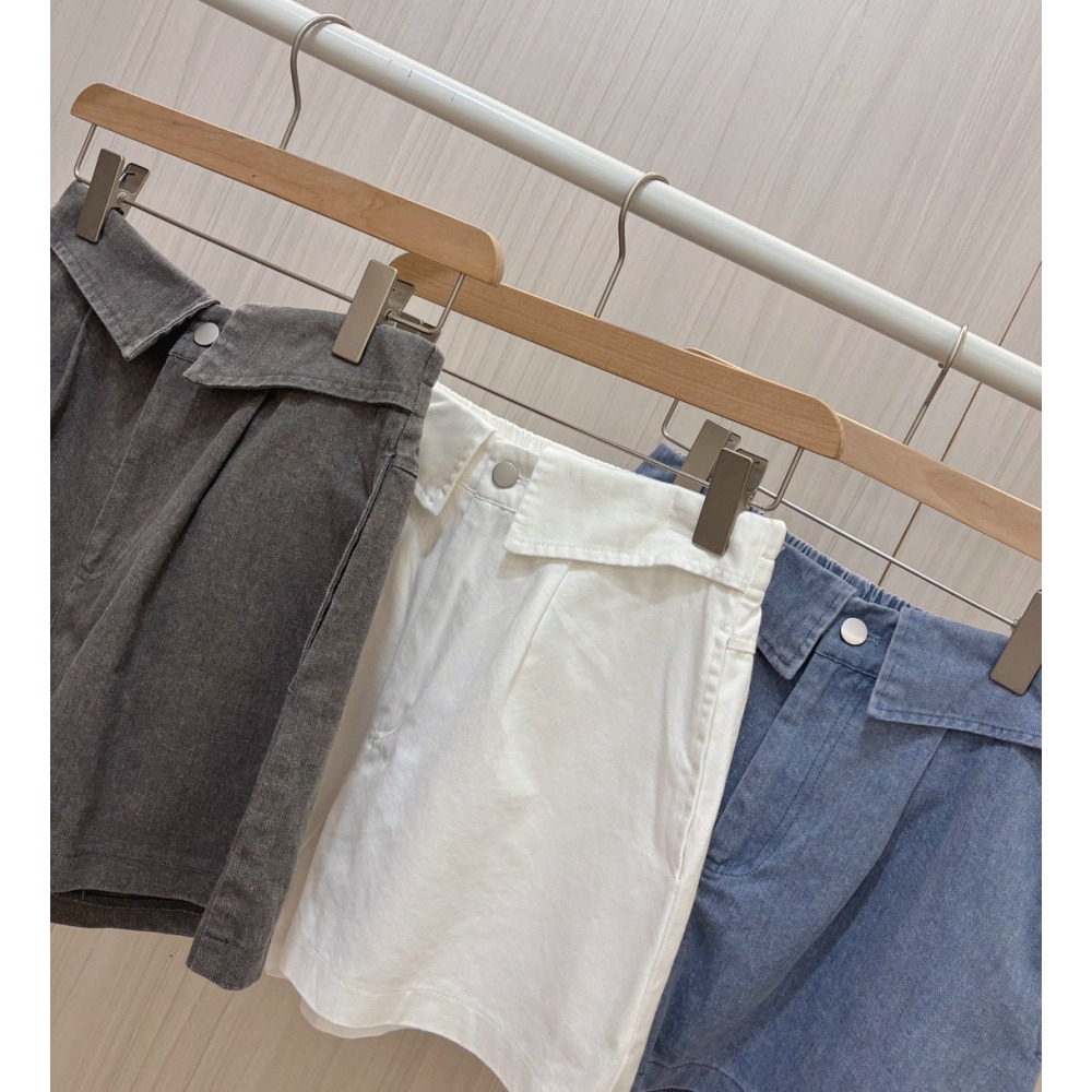 S.C優衣館 夏日必備 修飾 彈性腰圍 牛仔短褲 顯瘦 百搭 短褲 約會款 甜美風 出遊穿搭 減齡 牛仔褲 現貨 女裝-細節圖5