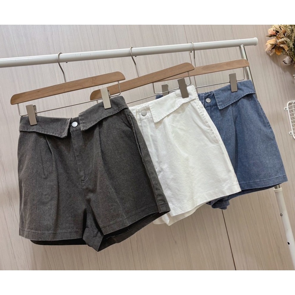 S.C優衣館 夏日必備 修飾 彈性腰圍 牛仔短褲 顯瘦 百搭 短褲 約會款 甜美風 出遊穿搭 減齡 牛仔褲 現貨 女裝-細節圖6