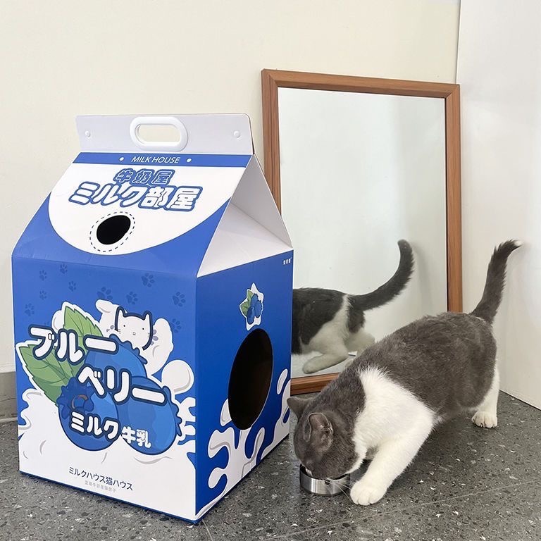 (搬家成本價出清🐾)牛奶盒貓抓屋 貓抓板-細節圖3