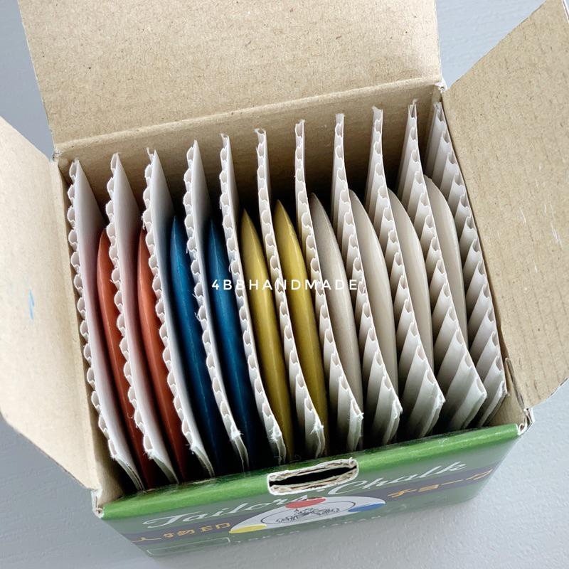 ｛手作家園｝油性粉餅日本製高級 硬質粉片Tailors＇ Chalk 人物印職業專業用洋裁服裝記號工具合色藍紅黃三角粉土-細節圖2