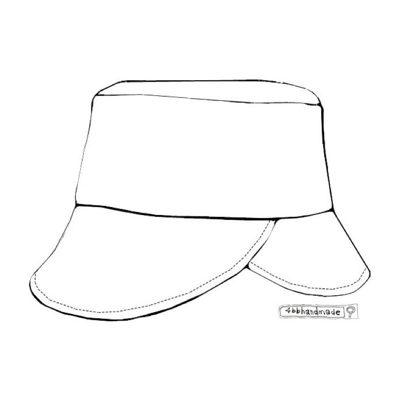 ｛手作家園｝原尺寸彩色紙型講義兩片帽簷遮陽帽多變化版魚夫帽/親子帽/水桶帽/遮臉帽-細節圖5