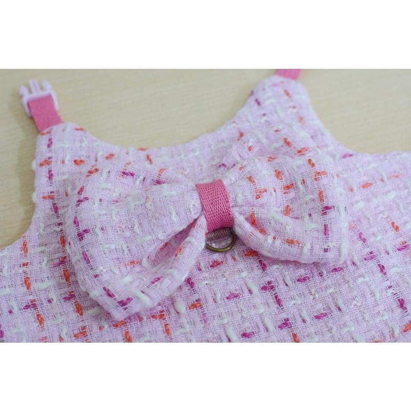 手作講義原尺寸紙型S/M/L//XL時尚兔子牽繩衣兔子外出服寵物兔服裝蝴蝶結跟假門禁兩款-細節圖6